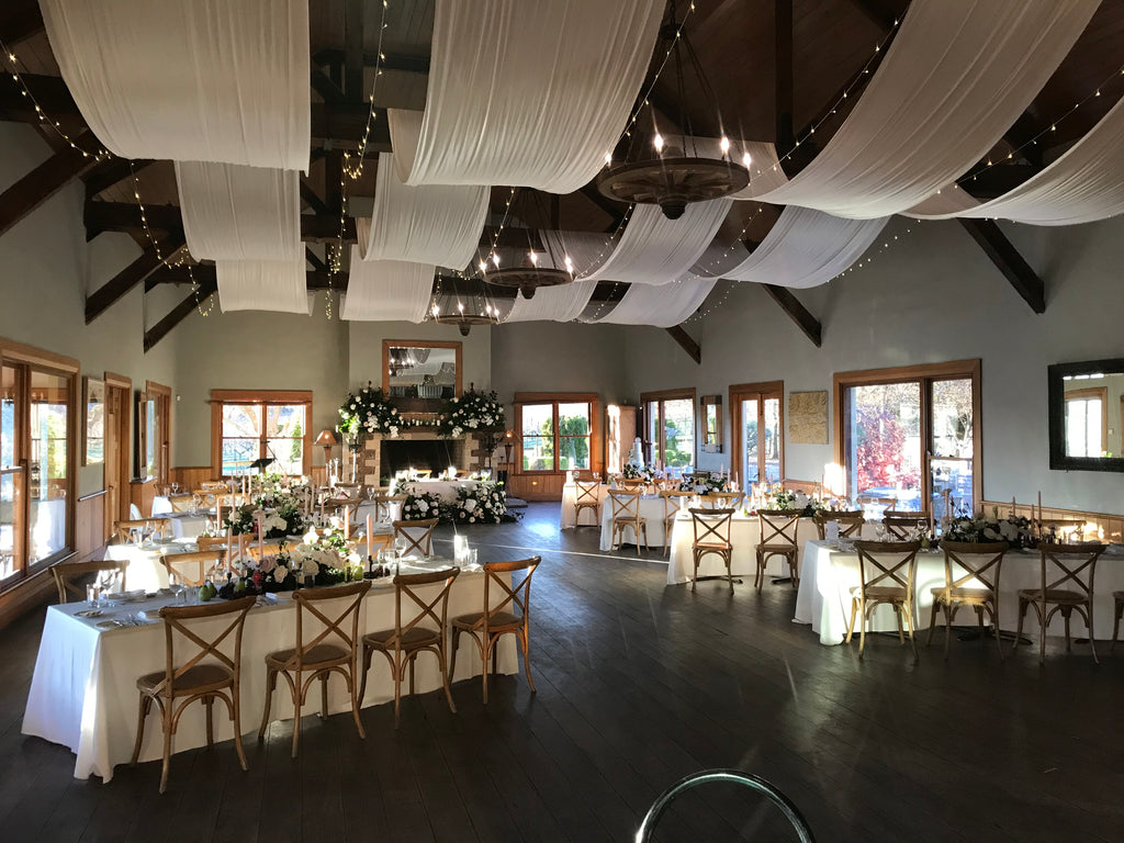 Ceiling draping hire Sydney Centennial Vineyards