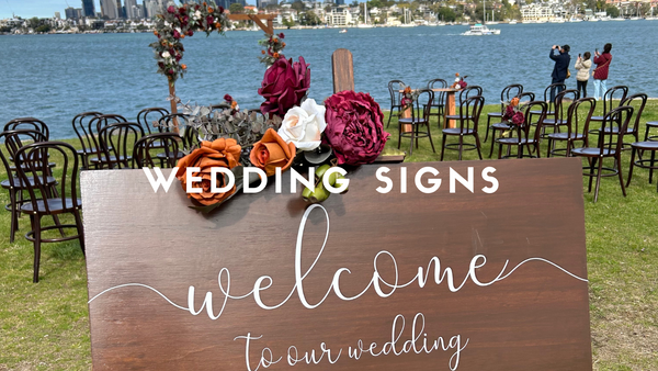 Wedding ceremony hire packages Sydney - signage