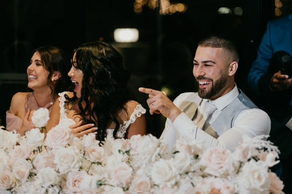 Artificial floral hire bridal table. Alanah faux floral by Fairytale Events