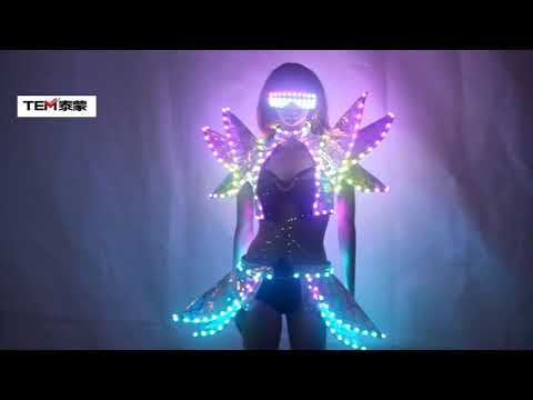 كامل اللون LED الأزياء الملونة ضوء RGB المرأة تنورة DJ بار يرتدي قاعة الرقص جراي لبرمجة فستان مثير