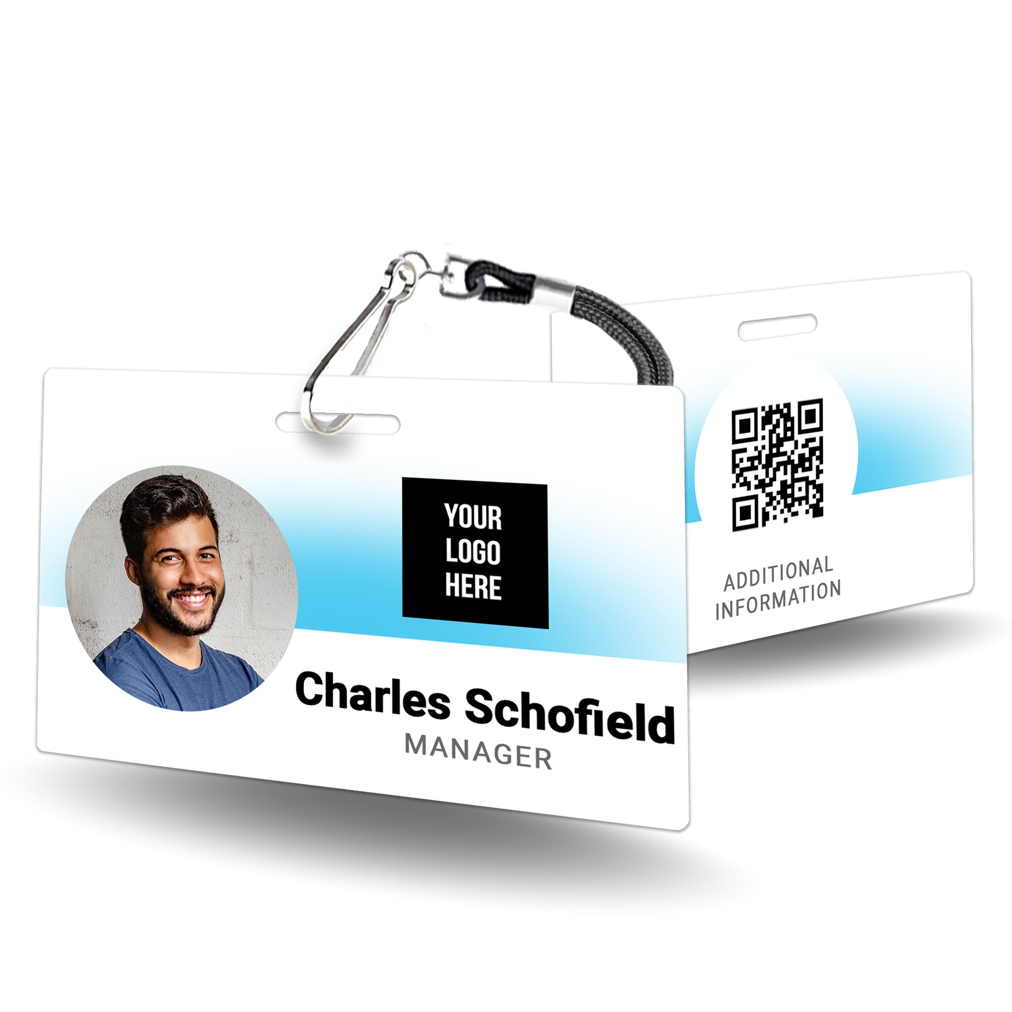  Personalized Corporate ID Badge - Custom Employee Identification Card - Horizontal