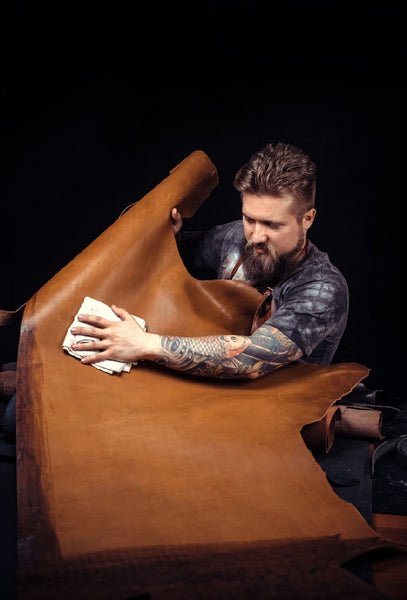 Brown Leather Hide Cleaning by Leather Craftsmen