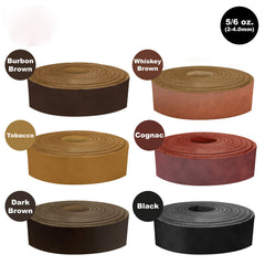 ELW Brown Tooling Leather Straps 1/2 to 4 Wide, 68-72 Inches Long 5/6 oz.