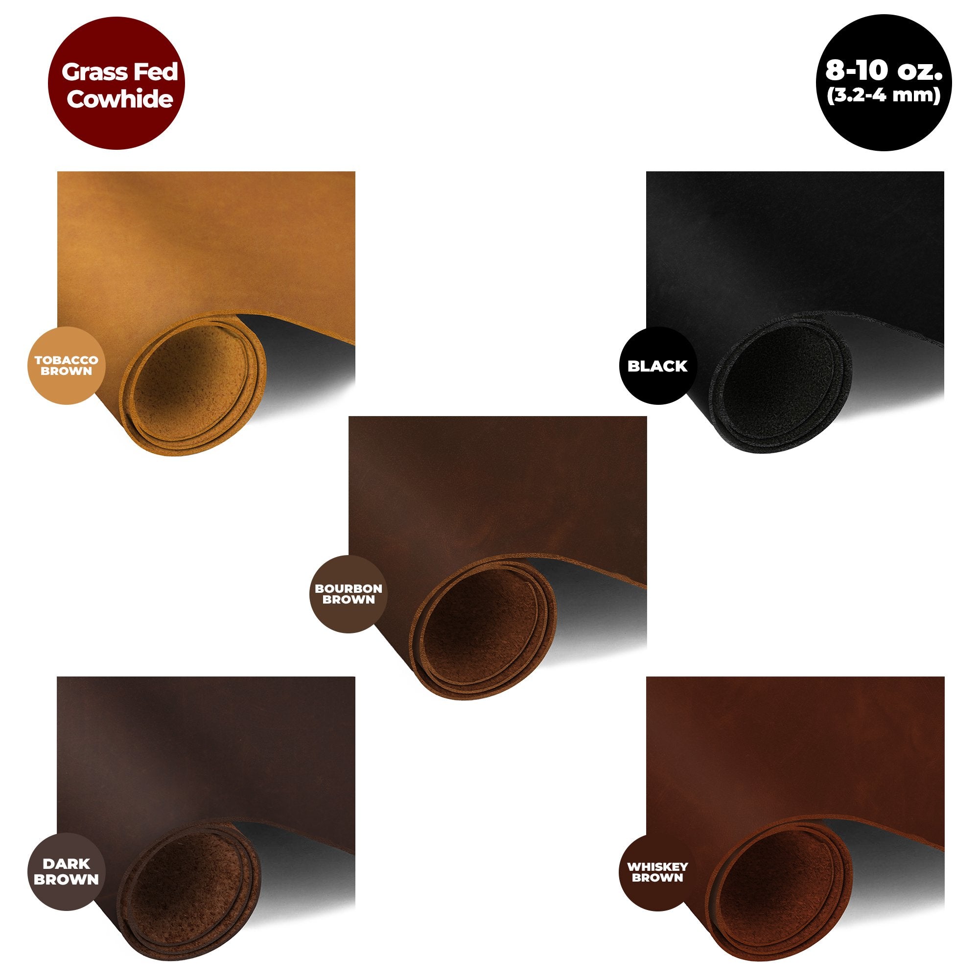 ELW Brown Tooling Leather Straps 1/2 to 4 Wide, 68-72 Inches Long 9/10 oz  Heavy Weight 1/2