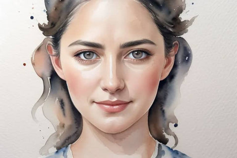 close up painting of a woman after applying concealer under eye