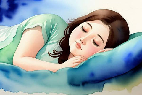 woman sleeping peacefully to get rid of eye bags