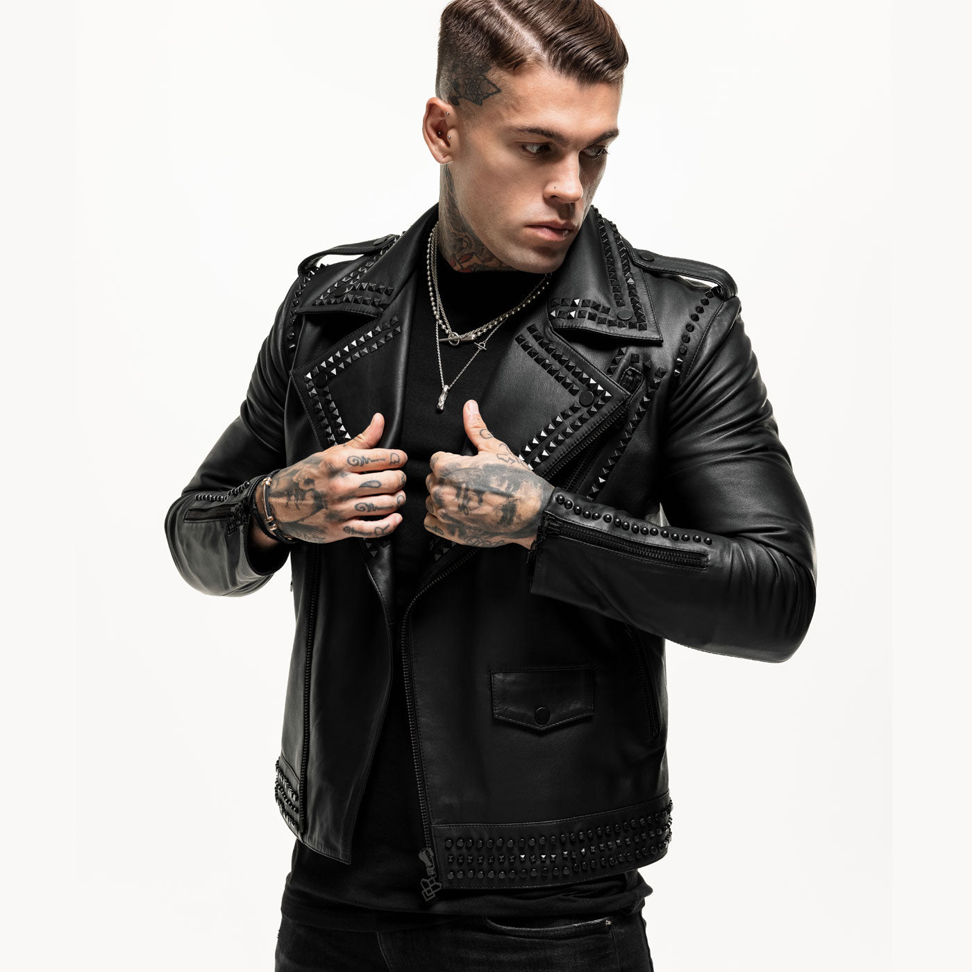 Panther Edition Black Studded Leather Jacket – thevirtu