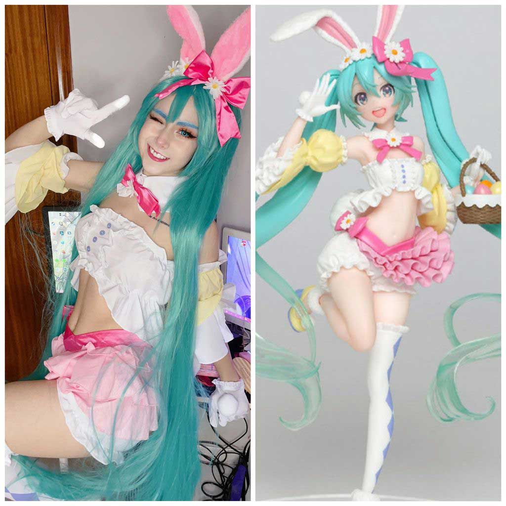 Vocaloid Hatsune Miku 2nd Season Spring Ver. Rabbit Outfits Cosplay