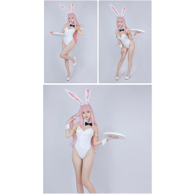 DARLING in the FRANXX 02 Zero Two Bunny Girl White Cosplay Costumes