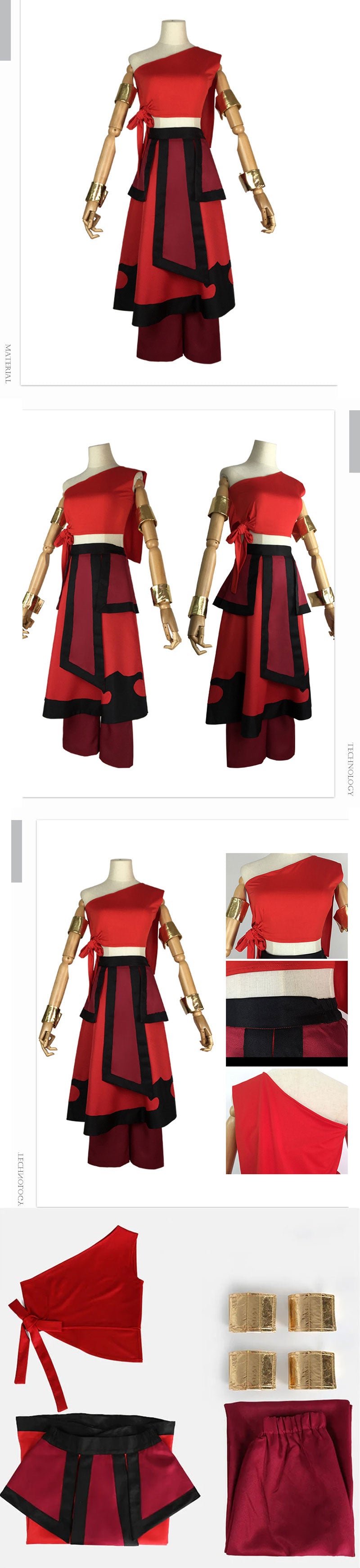 Avatar: The Last Airbender Katara Red Dress Cosplay Costume