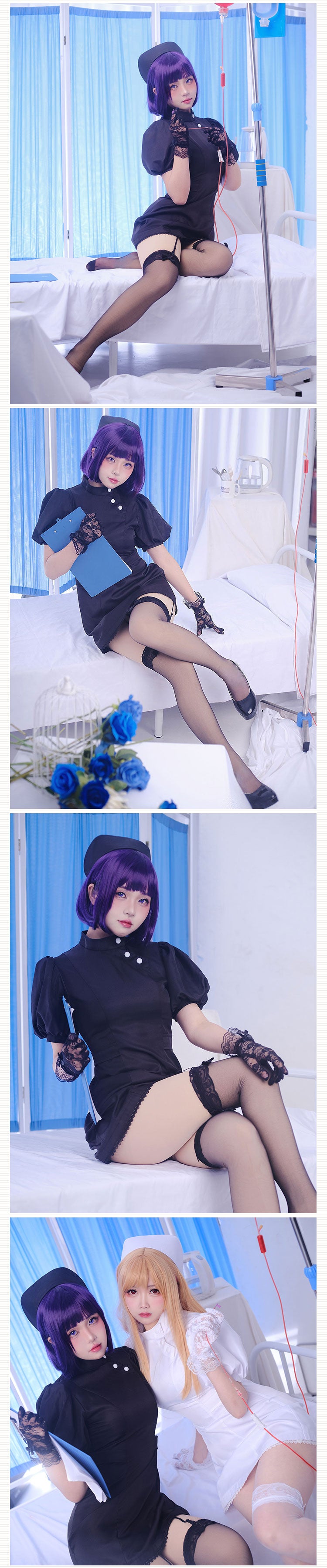 Anime My Dress-Up Darling Marin Kitagawa Black Nurse Uniform Cosplay Costumes