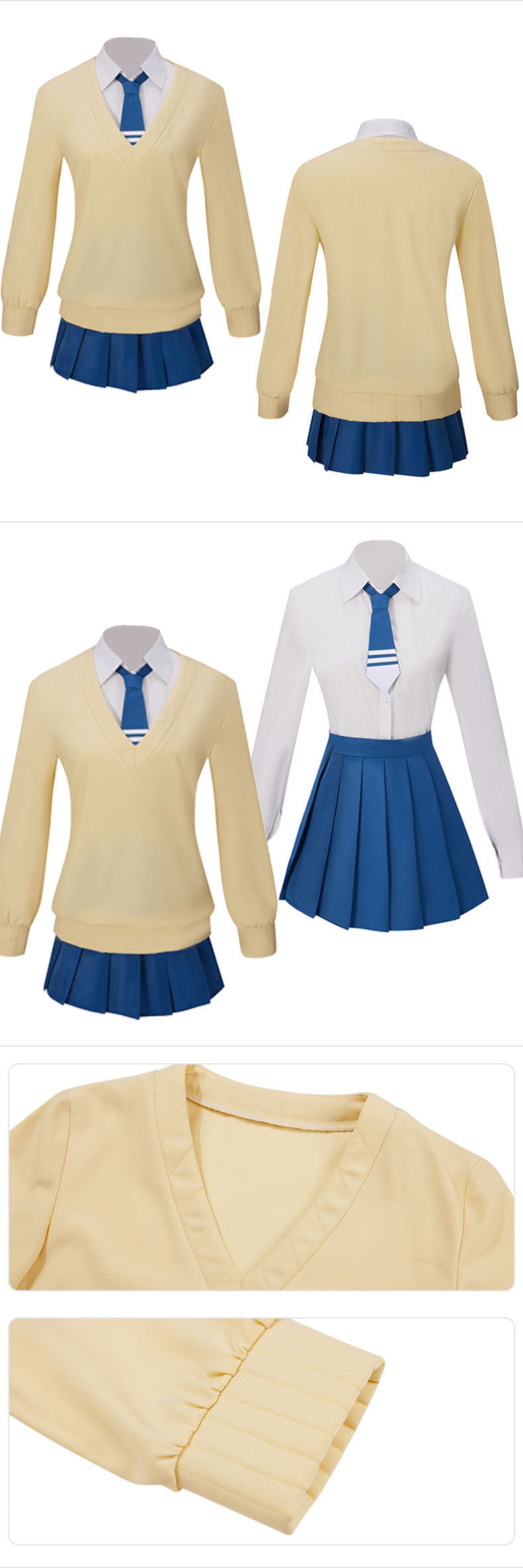 Anime Mieruko-chan Miko Yotsuya JK Uniform Cosplay Costume