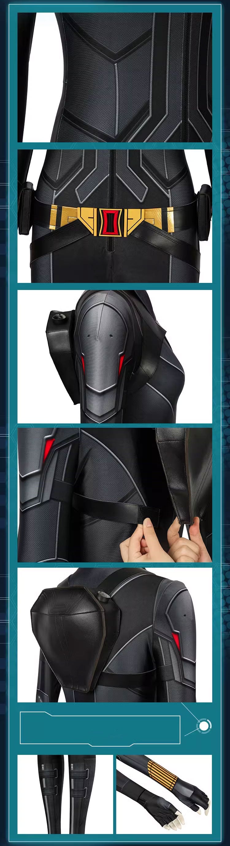 Black Widow Natasha Romanoff Black Suit Jumpsuit Cosplay Costumes
