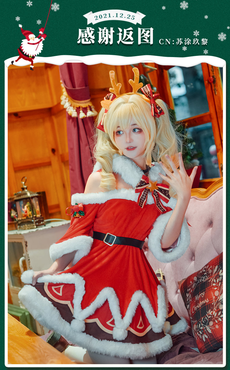 Genshin Impact Christmas Barbara Cosplay Costumes