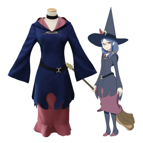 Cosplaydiy pequena bruxa academia cosplay traje dos desenhos animados anime  pequena bruxa academia sucy manbavaran vestido
