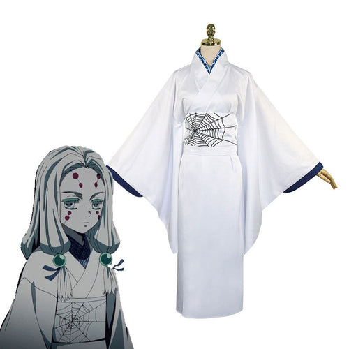 Demon Slayer Kimetsu no Yaiba White Spider Oni Ayaki Rui Cosplay Costume  Outfitt