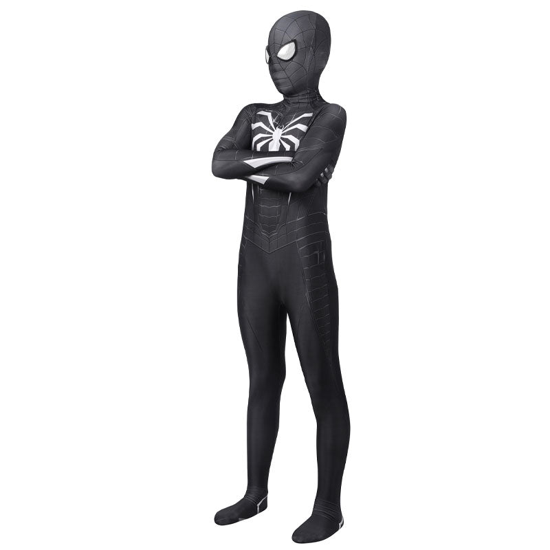 Spider-Man PS5 Miles Morales Symbiote Black Suit Kids Cosplay Costumes ...