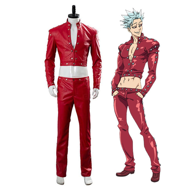 Anime The Seven Deadly Sins Ban Red Jacket Suit Cosplay Costume Cosplay Clans