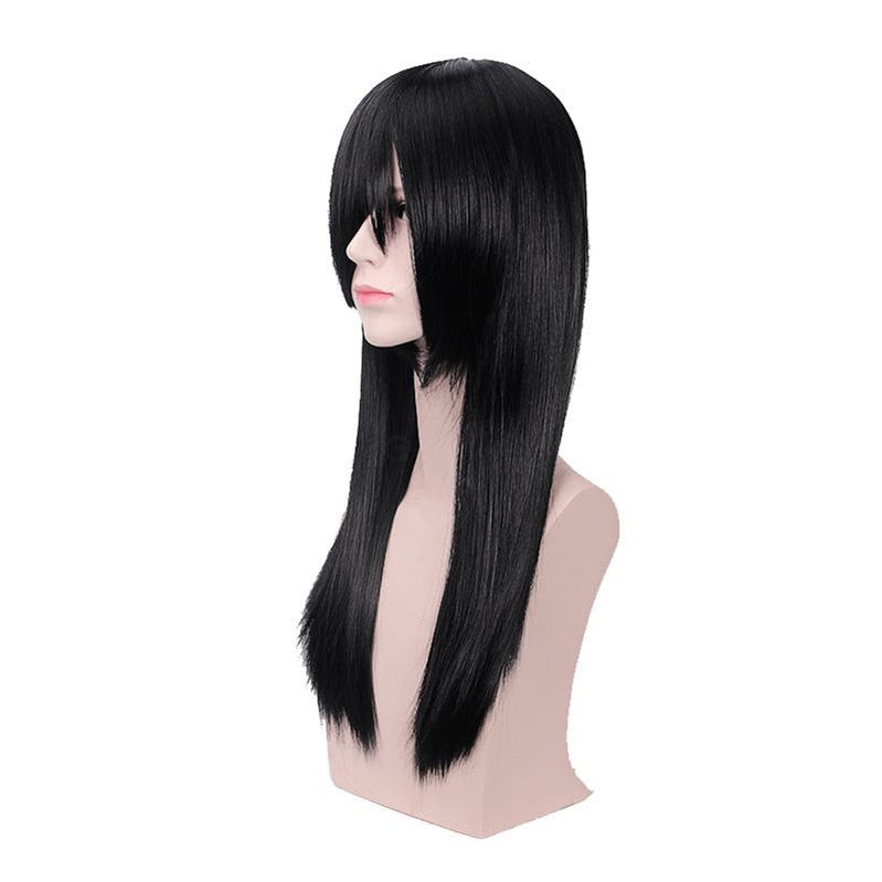 long black cosplay wig with bangs