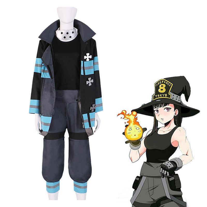 Anime Fire Force Cosplay Traje para Mulheres, Maki Oze, Uniforme