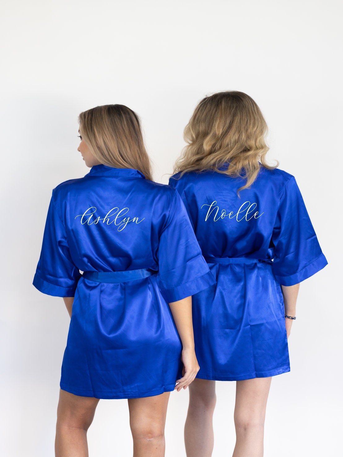 Dusty Blue Robes Personalized Lace Trim Satin Robe Silky Bridesmaid Robes  Wedding Bridesmaid Gift Bridal Party Robes Satin Robes - Robes - AliExpress