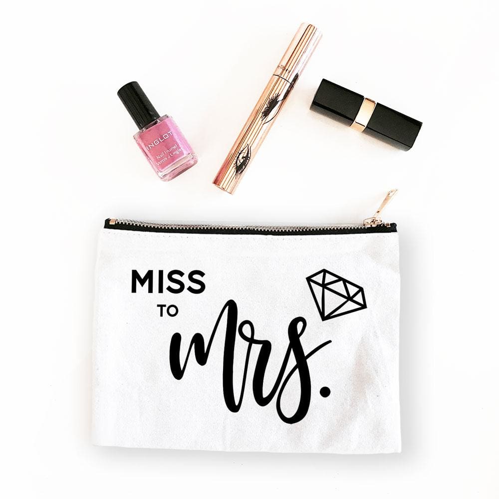 Black And White Themed Makeup Bags-Nautical Brides - Bach Bride