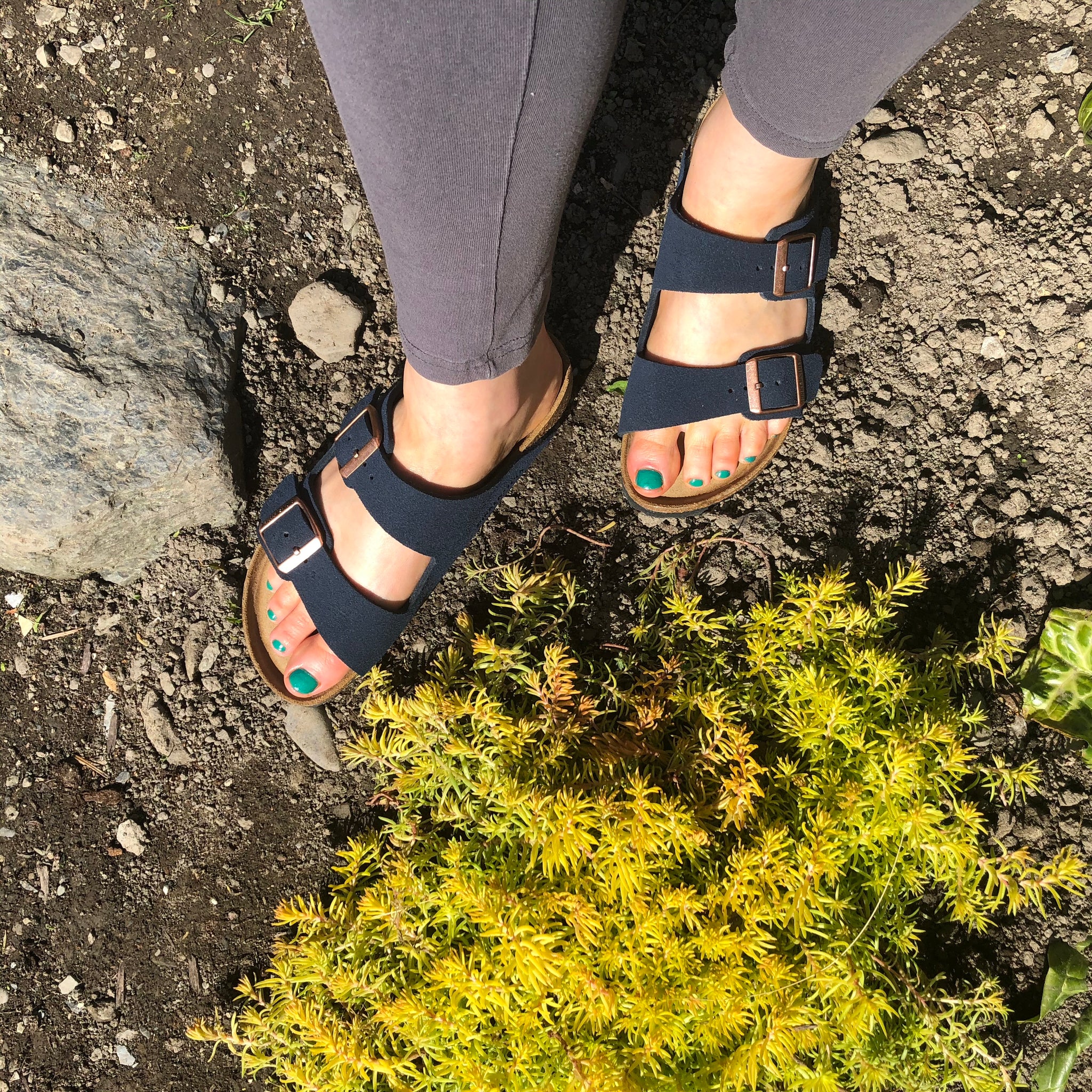 birkenstock arizona soft footbed navy suede