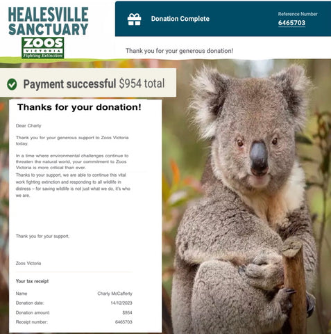 Healesville sanctuary donation 2023