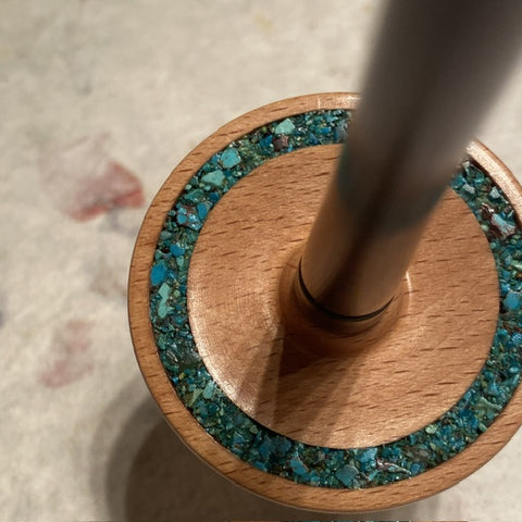 Turquoise inlay support spindle