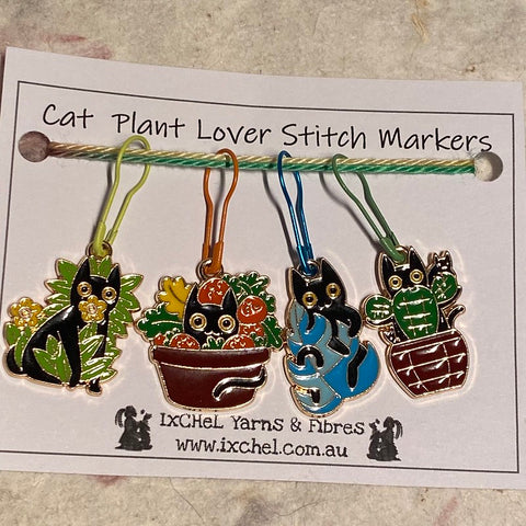 cats are plant lovers stitch markers