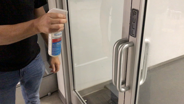 use gtech clean disinfectant spray on door handles