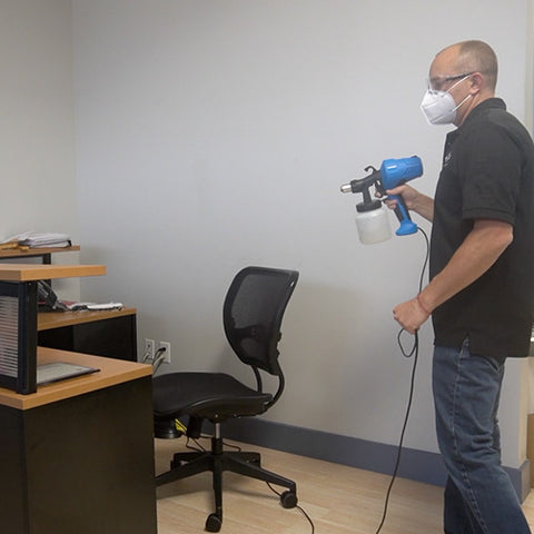 disinfect your workplace with a disinfectant fogger or disinfectant sprayer