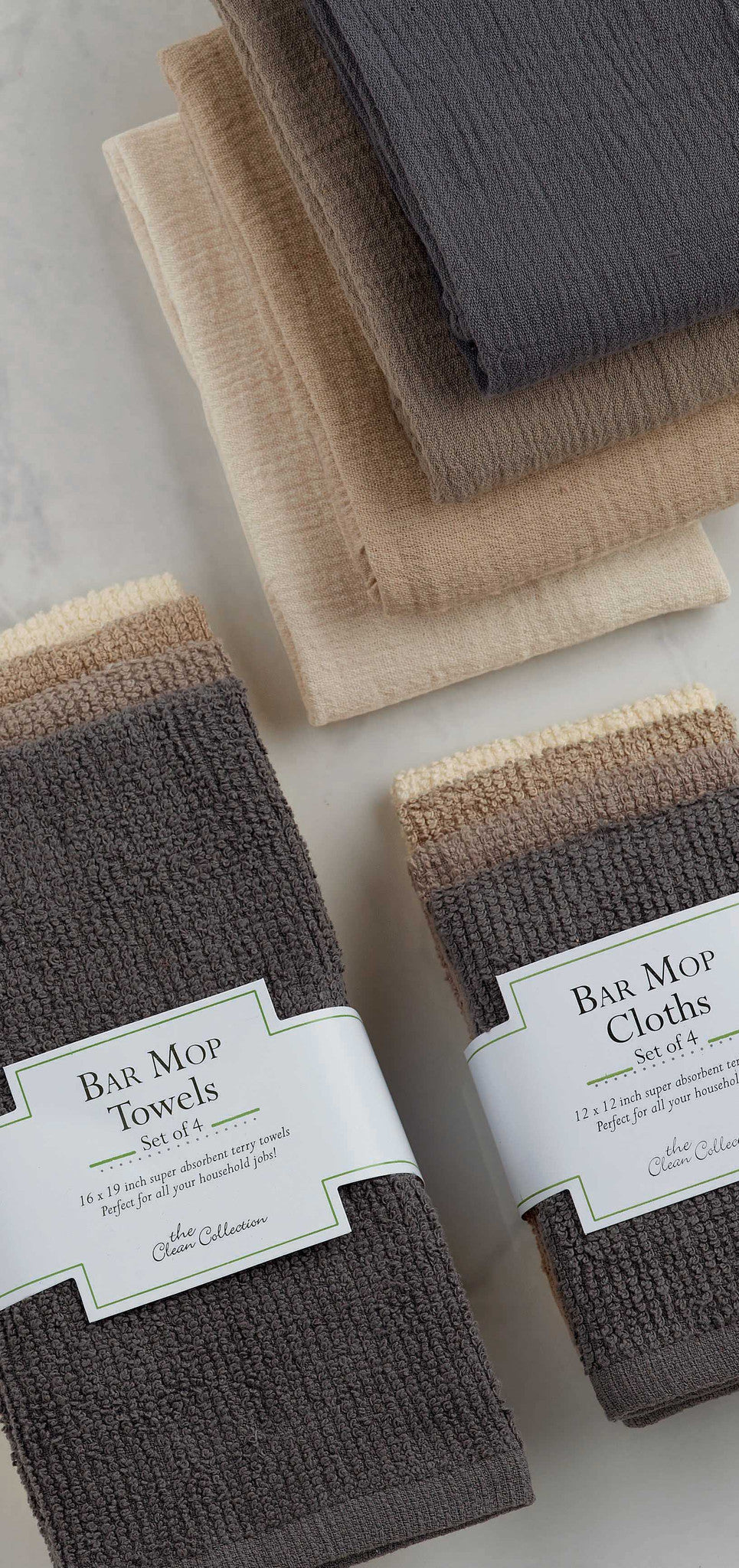 Neutral Bar Mop Dishcloth Set of 4