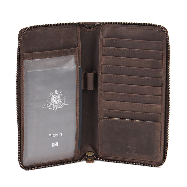 RFID Blocking Leather Travel Wallet|Zoomlite