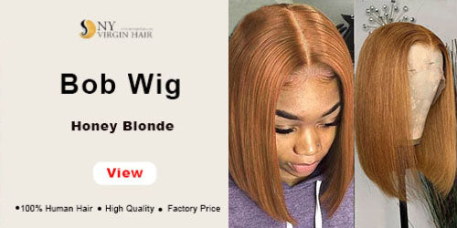 Blonde Short Bob Wig Straight Human Hair Wigs 13X1 Lace Front Wig