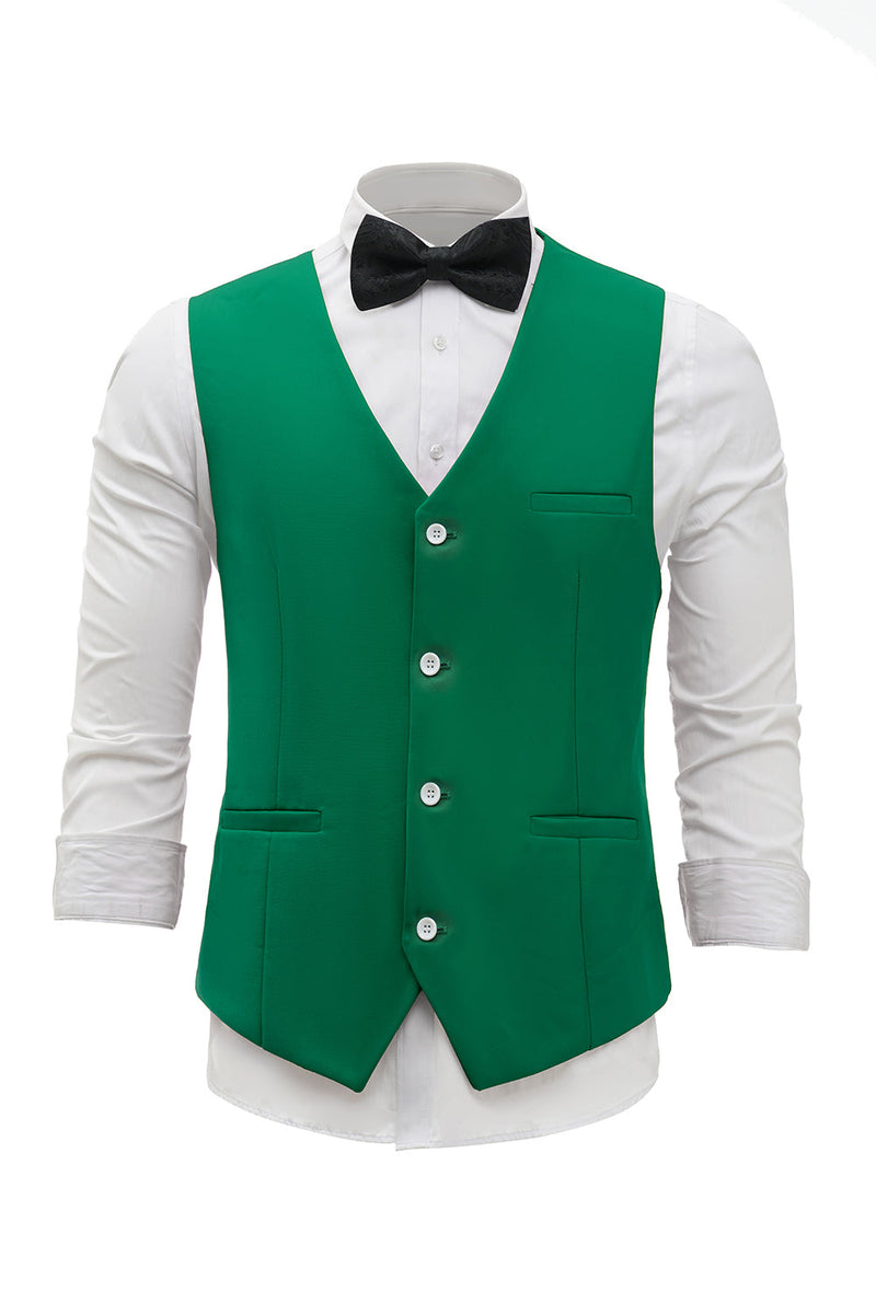 Meetbaar Snazzy Permanent Zapaka Green Single Breasted Shawl Revers Solid Heren Pak Vest – ZAPAKA NL