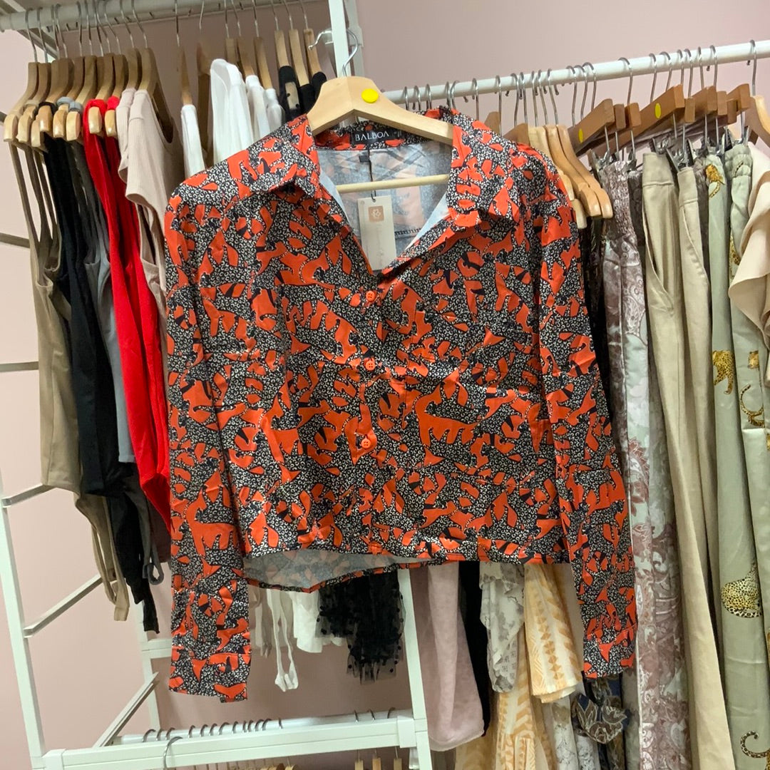 Lindsey button down cropped