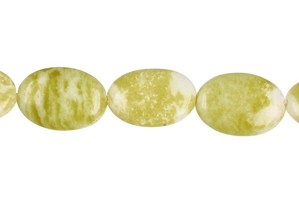 Lemon Jade Flat Oval Beads