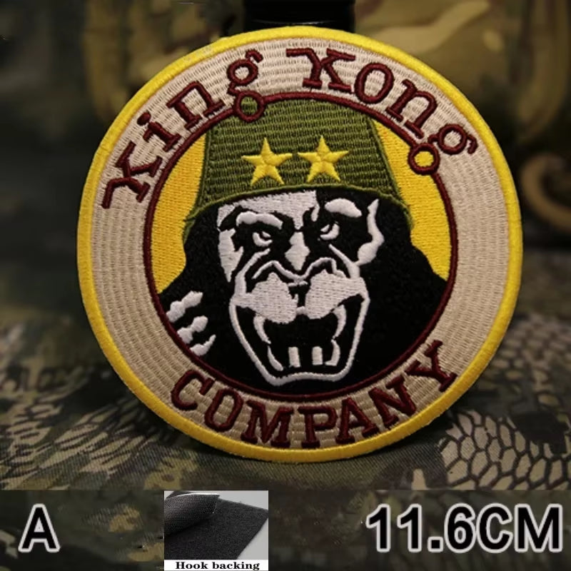 King Kong Taxi Driver Badge M65 Hook&Loop Embroidered Patches Klett Parachute Morale Emblem Tactical Patch for Backpack Stickers