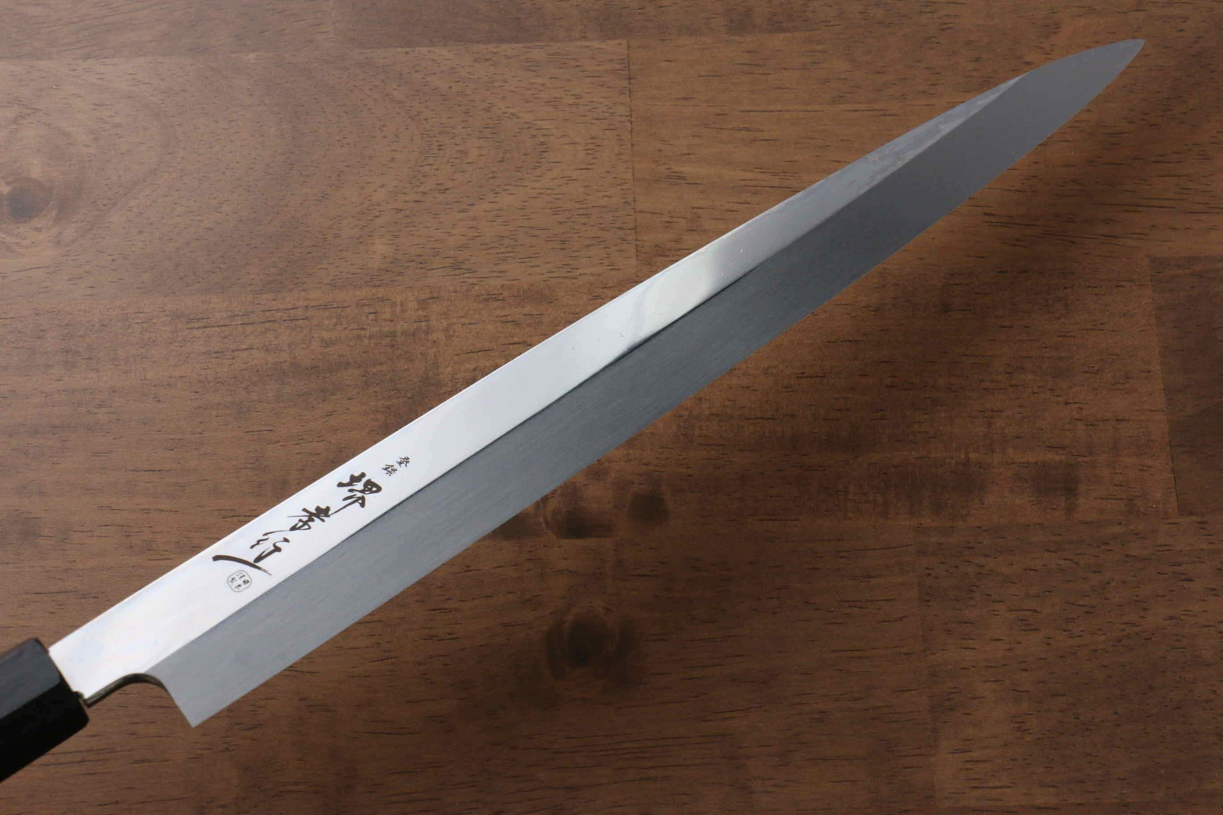 堺孝行銀龍本燒瑞典鋼鏡面處理柳刃日本刀300mm 雞翅木（兩側帶水牛環型