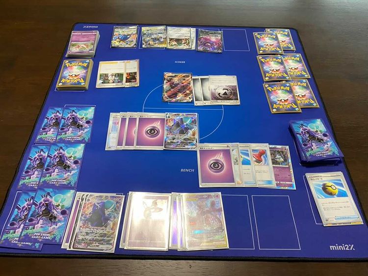 熱い販売 ラバープレイマット 青 ポケモンカード ポケカ フルサイズ トレーディングカード Reachahand Org