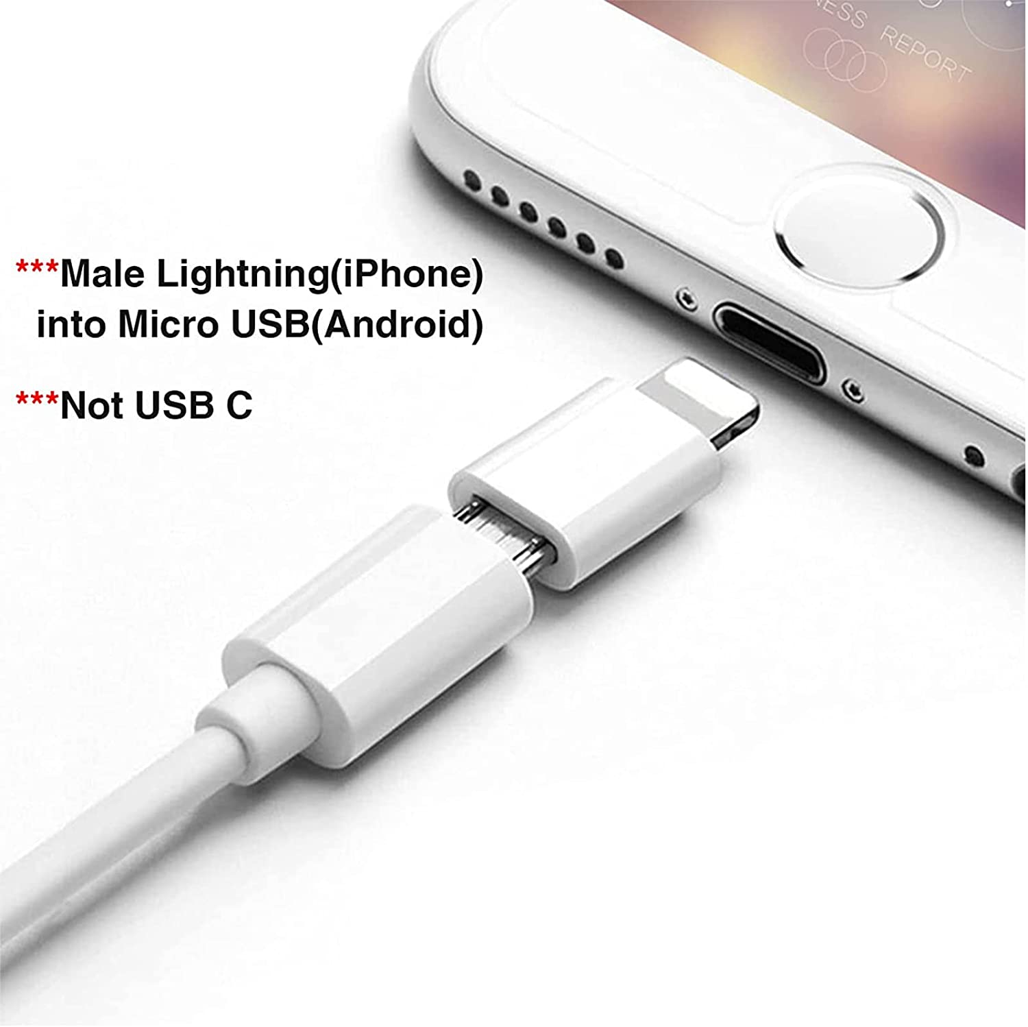 アダプター 白色 タイプB ライトニング iPhone android 充電