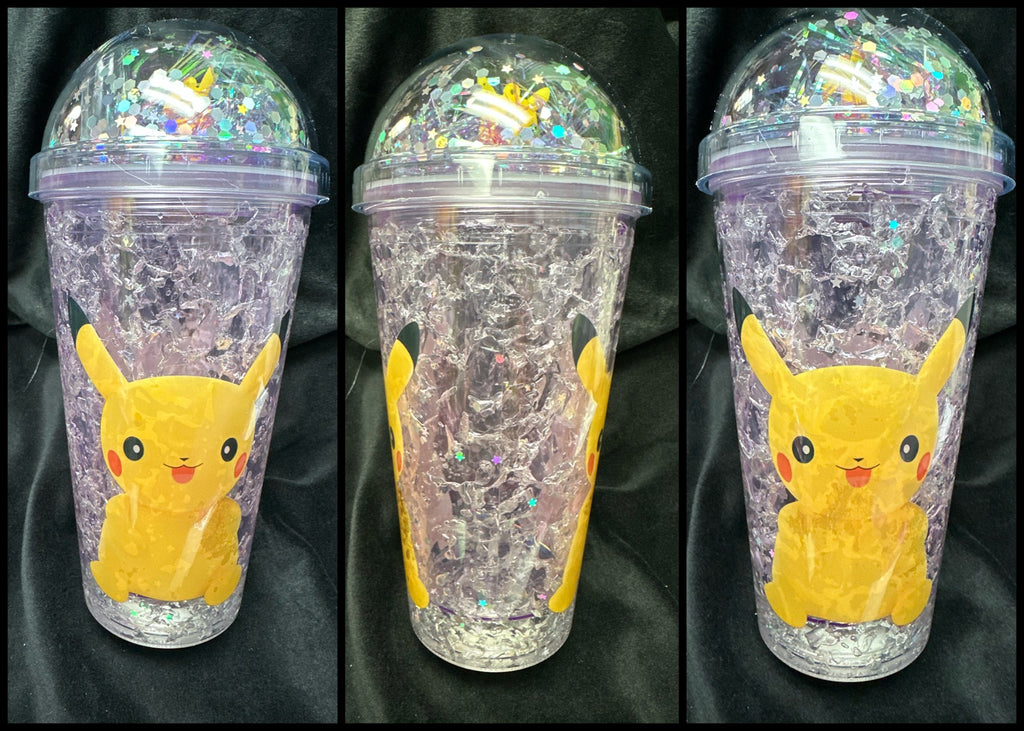 Pokemon 20 oz Tumblers w/ Lids Straws Pikachu Kids Teen Gift Set