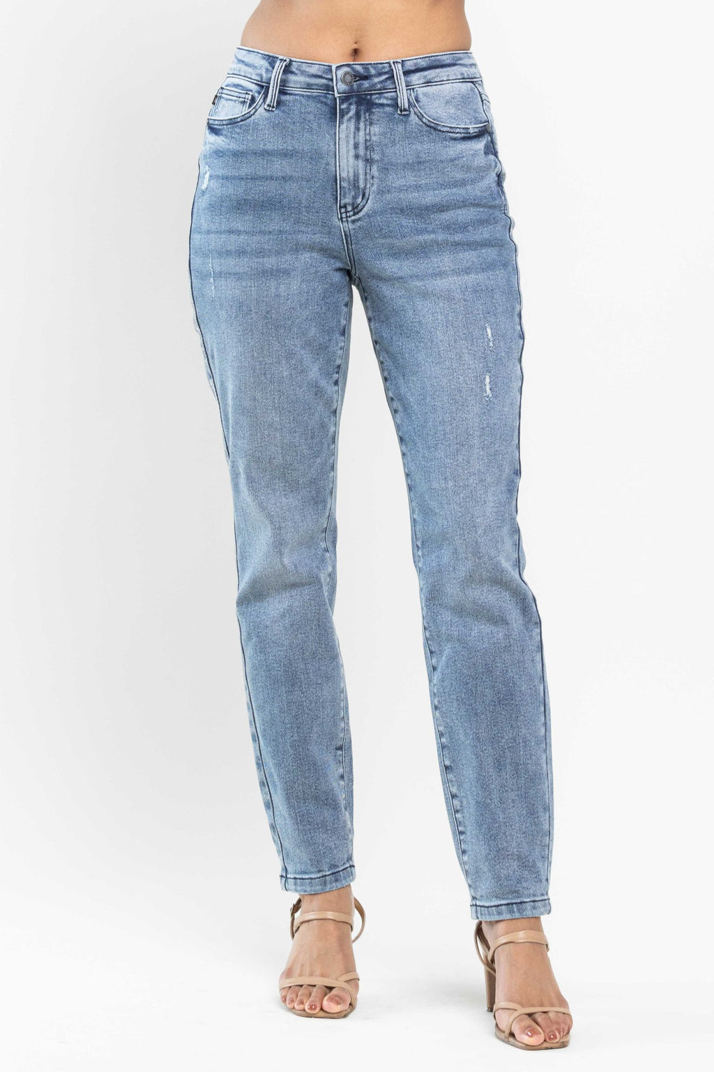 Judy Blue High Waist Control Top Release Hem Slim Bootcut Jeans