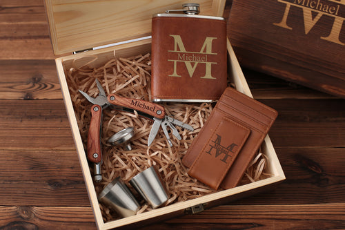 Amazon.com: IntraSStudio Personalized Wooden Groomsmen Gift Boxes for  Presents - Wood Box with Hinged Lid - Custom Cigar Box for Father's Day  Bride Gifts - Best Man Proposal Box for Gifts : Handmade Products