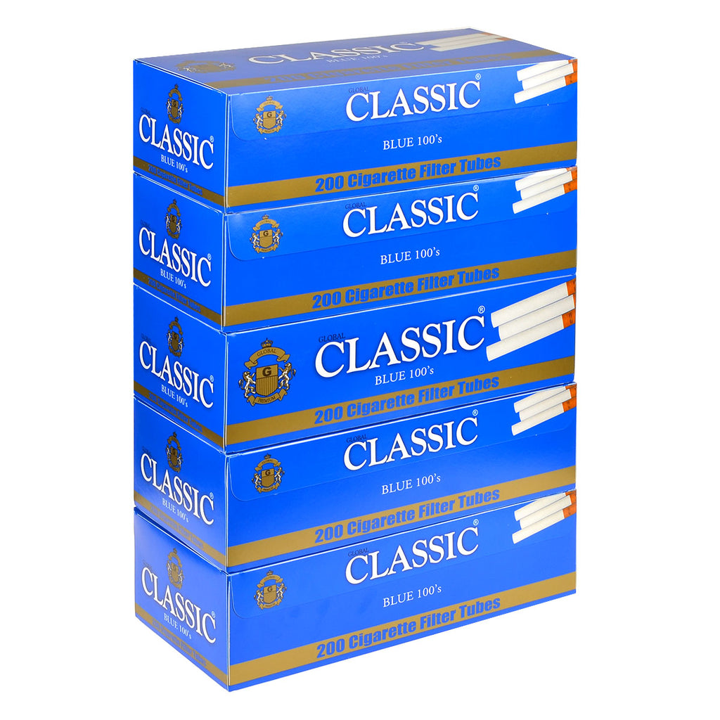  Roxwell Cigarette Tubes 100's with Filters, Smooth Taste,  100mm, Blue (1000 Tubes - 5 Boxes) : Health & Household