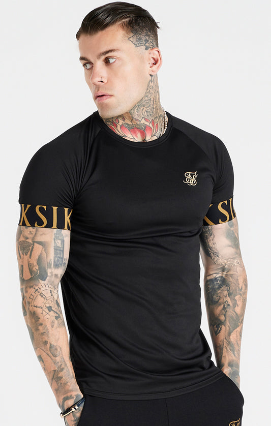 Concurrenten Verwant Onzorgvuldigheid Black And Gold Elastic Cuff T-Shirt