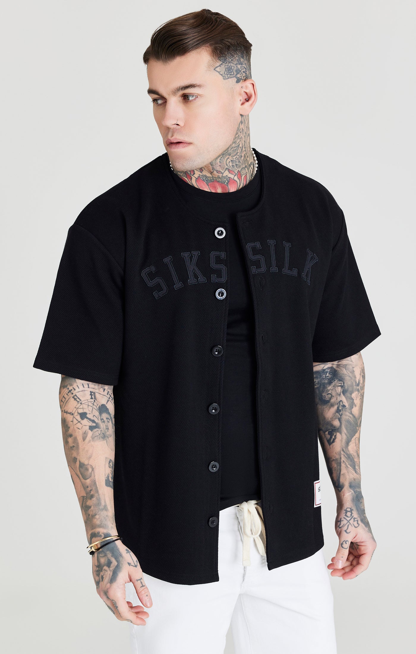 handleiding Ongepast Karakteriseren Black Applique Logo Baseball Jersey