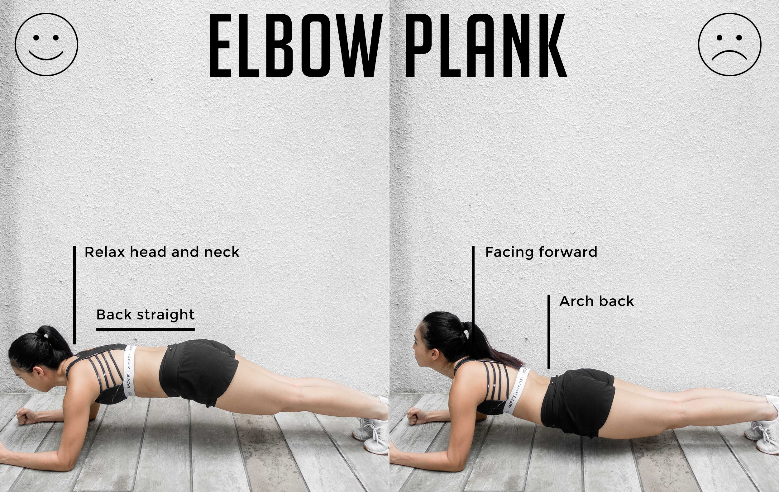 Elbow Plank Good Versus Bad Form