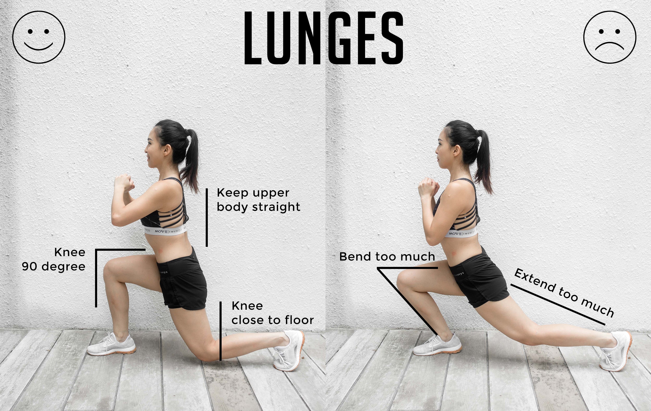 Lunges Good Versus Bad Form